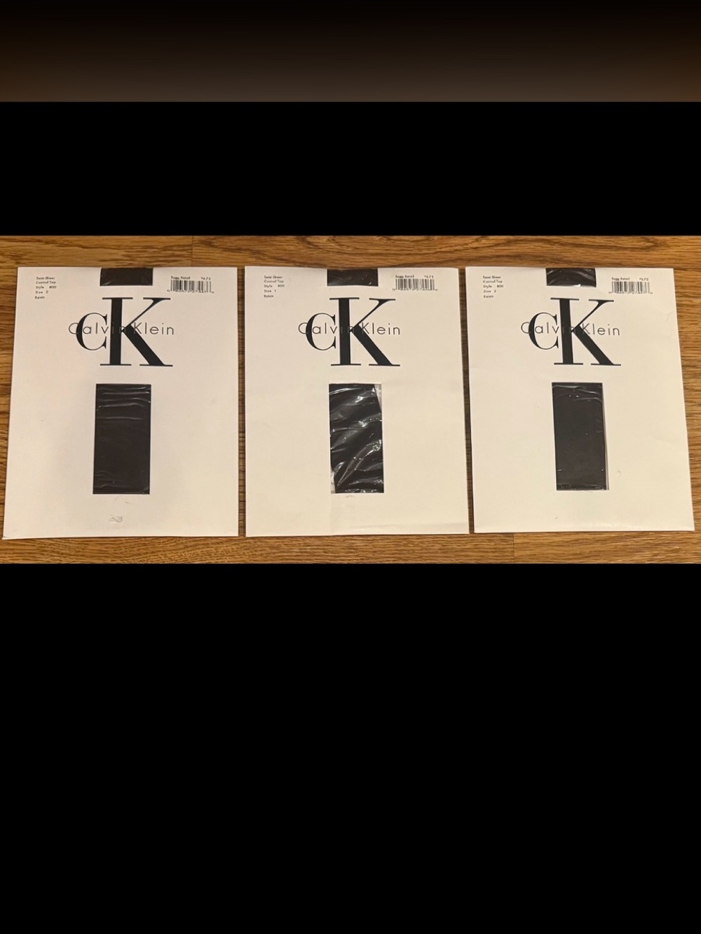 Calvin Klein 3 Pairs Semi Sheer Control Top Raisin Pantyhose Style - Size 2
